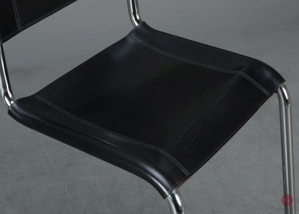Thonet S39 Freischwinger Barstuhl in Leder Schwarz gebraucht Thonet S39 Freischwinger Barstuhl in Leder Schwarz gebraucht