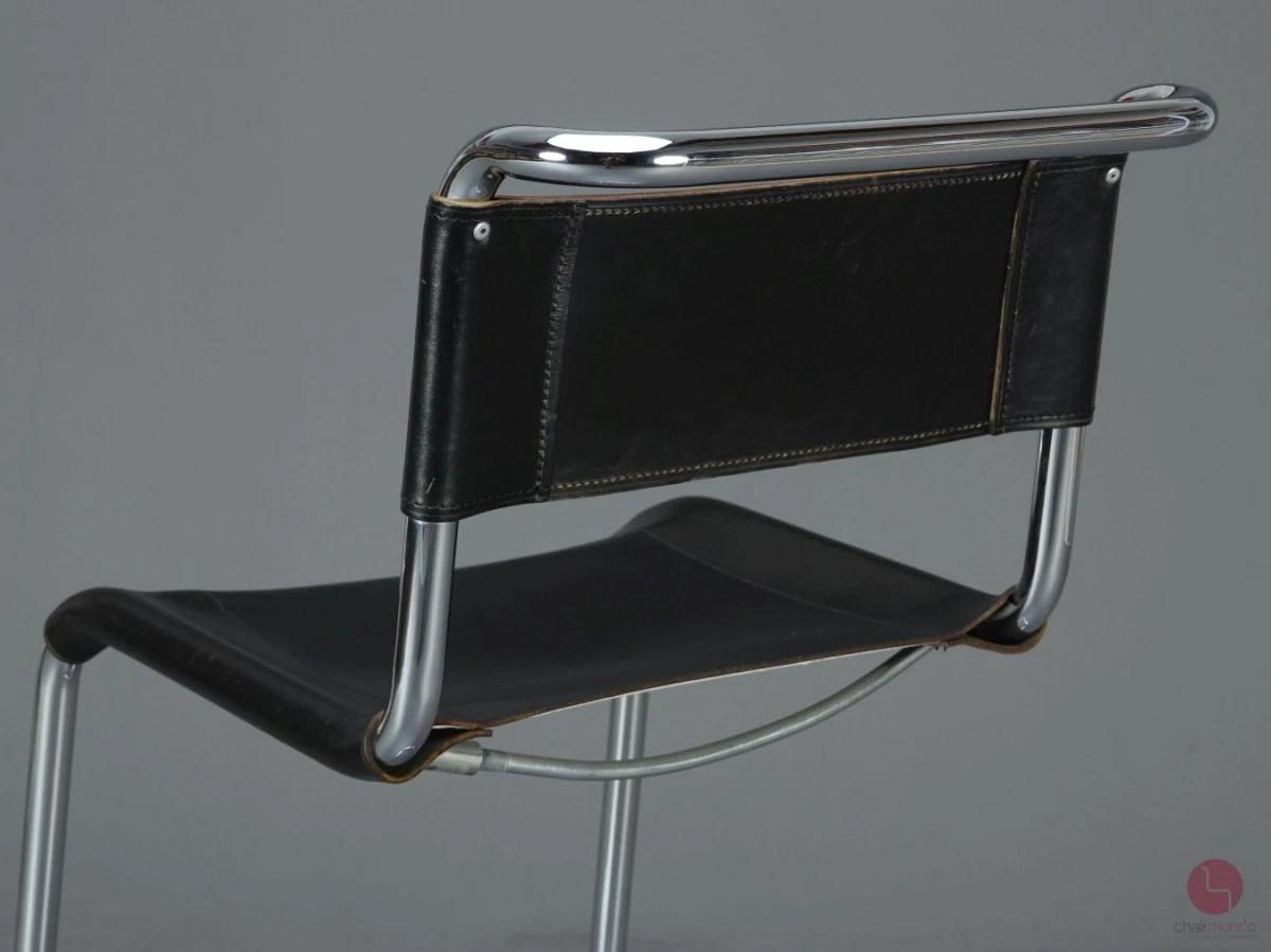 Thonet S39 Freischwinger Barstuhl in Leder Schwarz gebraucht Thonet S39 Freischwinger Barstuhl in Leder Schwarz gebraucht