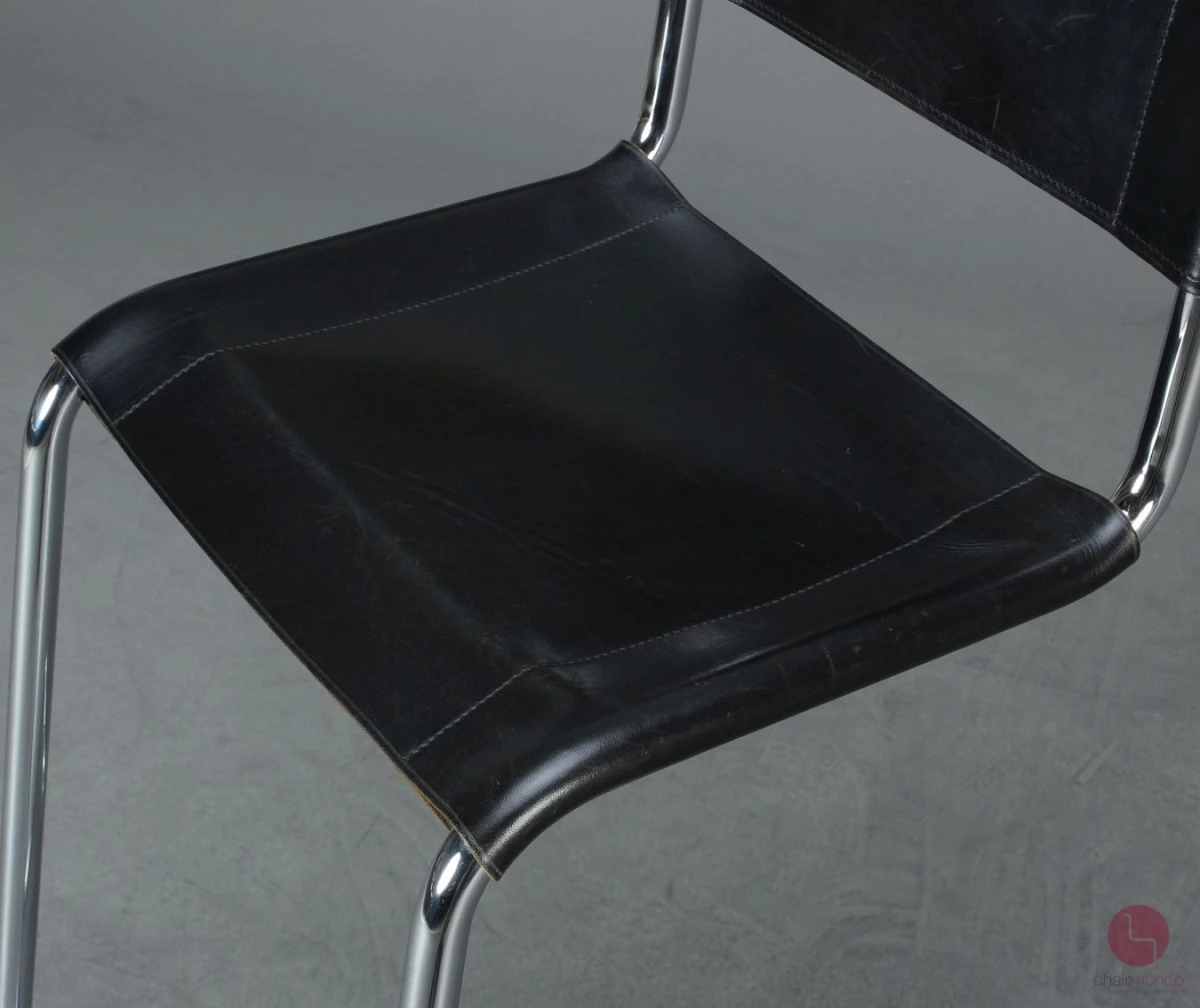 Thonet S39 Freischwinger Barstuhl in Leder Schwarz gebraucht Thonet S39 Freischwinger Barstuhl in Leder Schwarz gebraucht