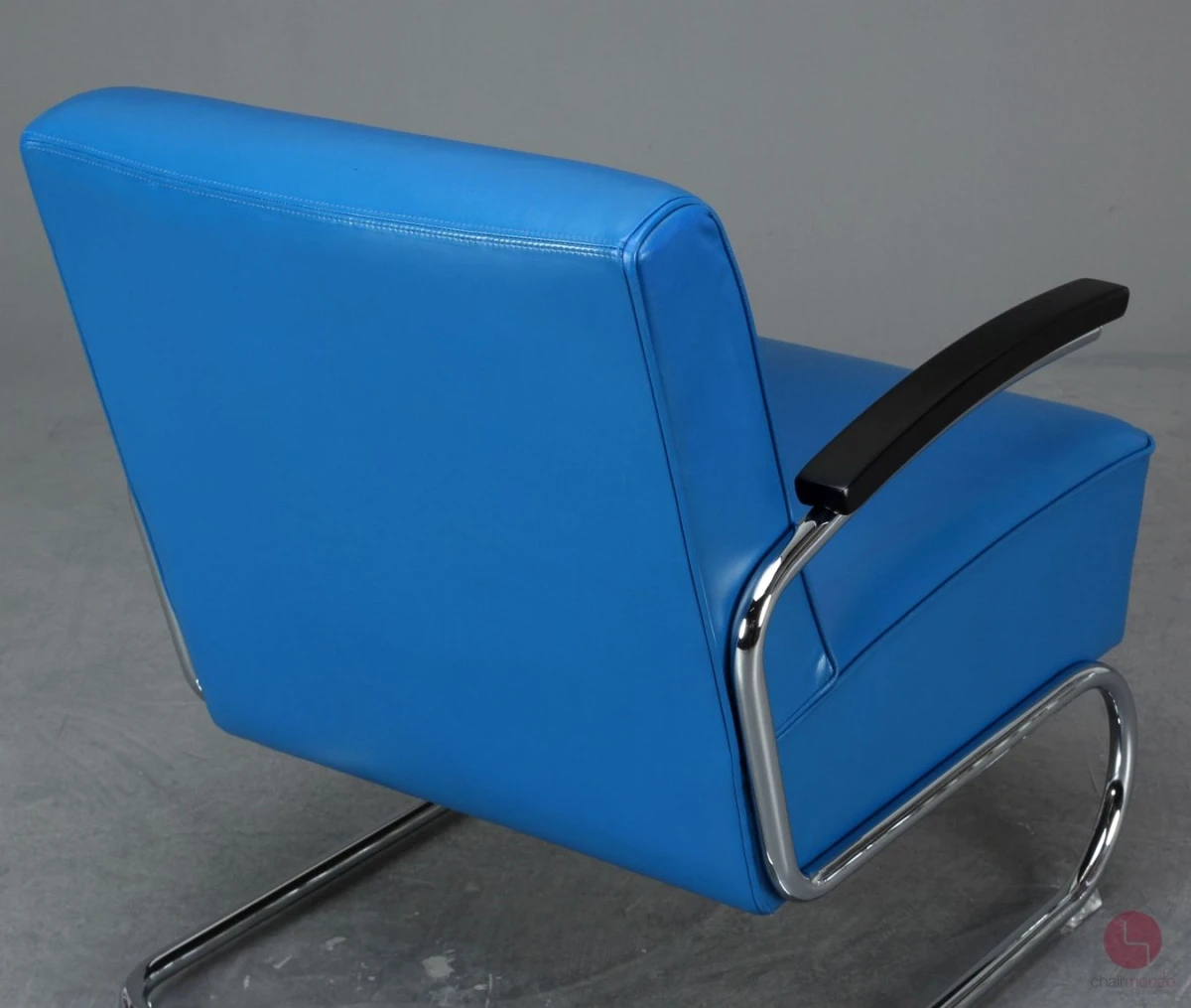 Thonet S411 Lounge Freischwinger Sessel Leder Blau gebraucht Thonet S411 Lounge Freischwinger Sessel Leder Blau gebraucht