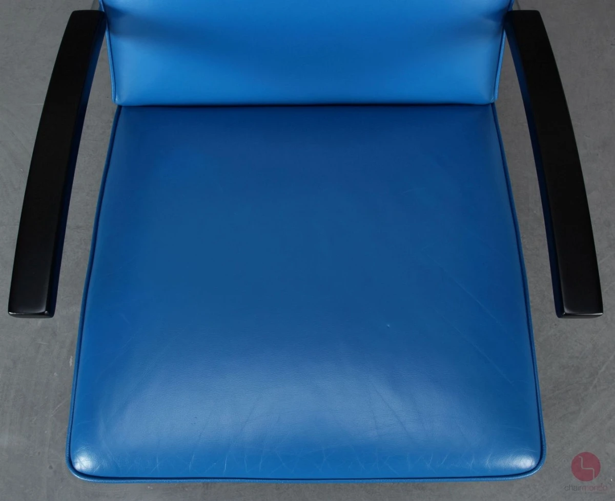 Thonet S411 Lounge Freischwinger Sessel Leder Blau gebraucht Thonet S411 Lounge Freischwinger Sessel Leder Blau gebraucht