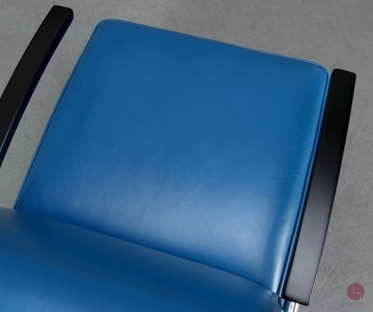 Thonet S411 Lounge Freischwinger Sessel Leder Blau gebraucht Thonet S411 Lounge Freischwinger Sessel Leder Blau gebraucht