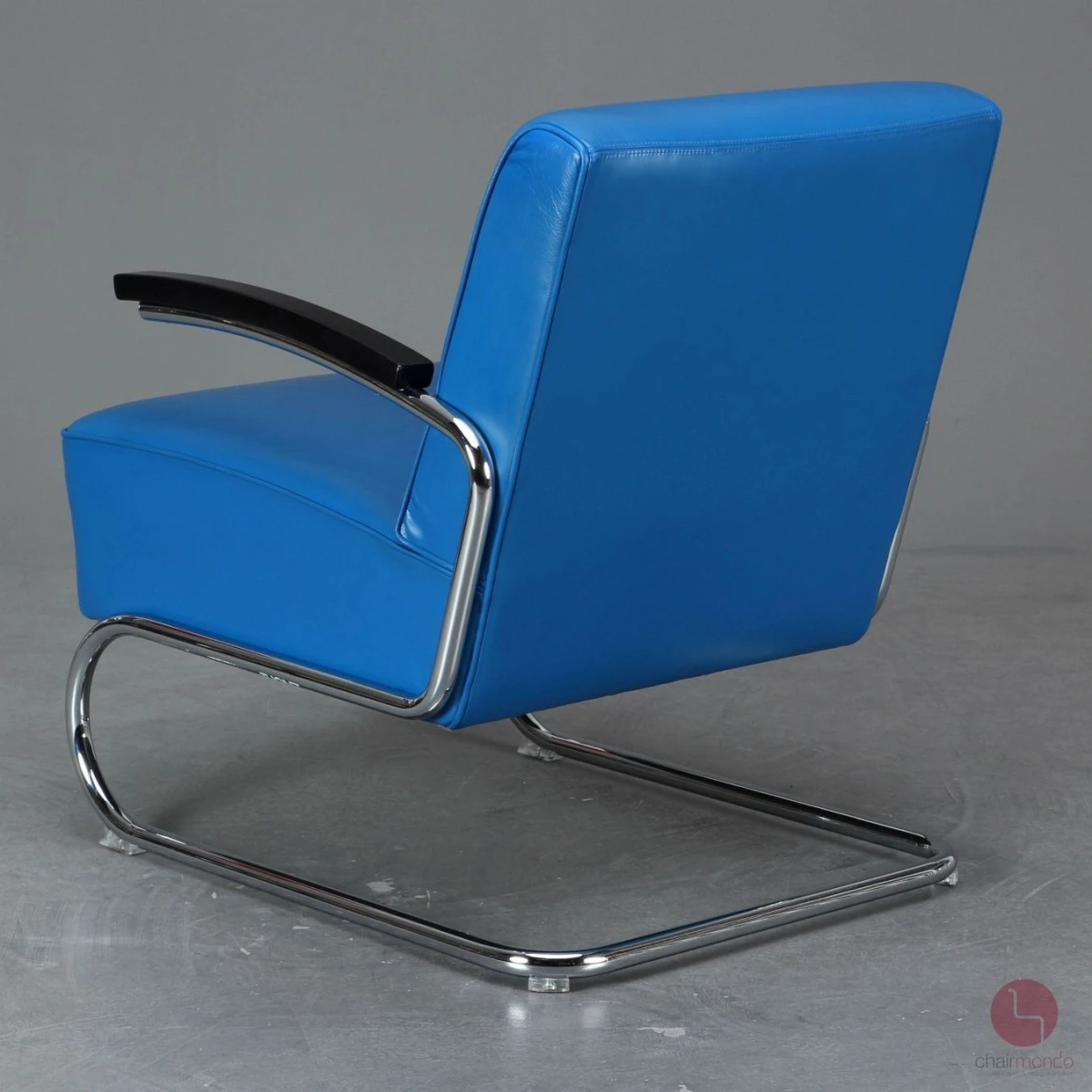 Thonet S411 Lounge Freischwinger Sessel Leder Blau gebraucht Thonet S411 Lounge Freischwinger Sessel Leder Blau gebraucht