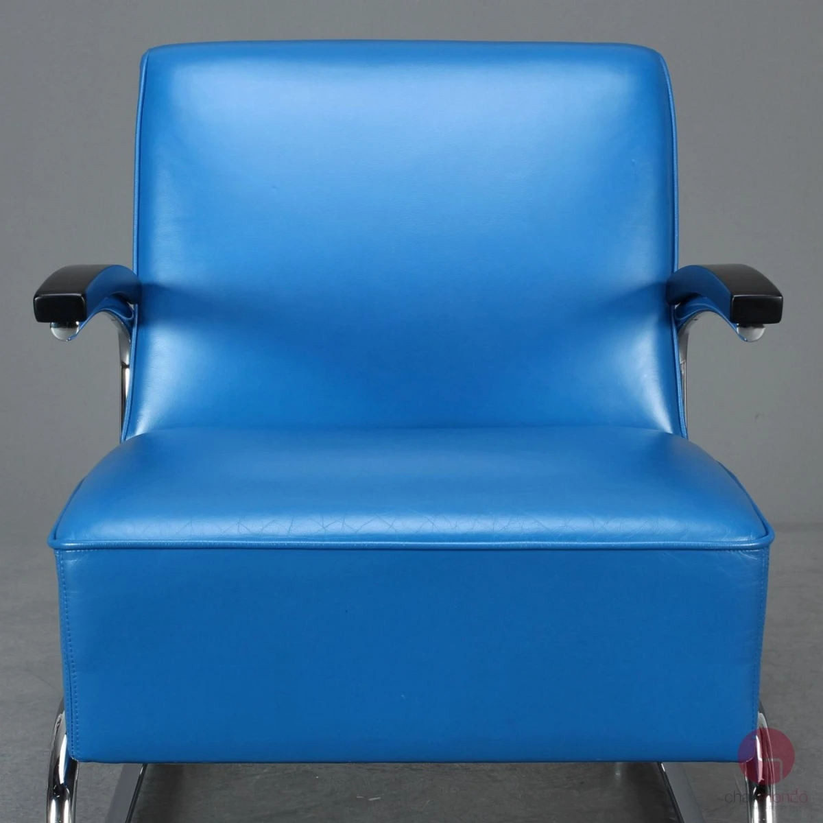 Thonet S411 Lounge Freischwinger Sessel Leder Blau gebraucht Thonet S411 Lounge Freischwinger Sessel Leder Blau gebraucht