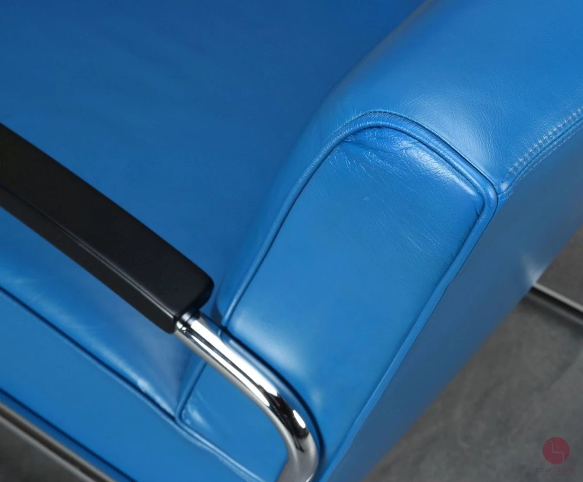 Thonet S411 Lounge Freischwinger Sessel Leder Blau gebraucht Thonet S411 Lounge Freischwinger Sessel Leder Blau gebraucht