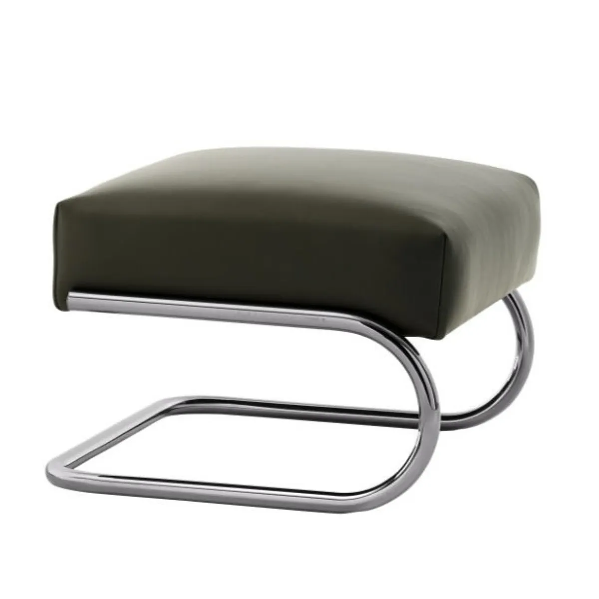 Thonet S411 H Freischwinger Hocker Serious 03 graphite green