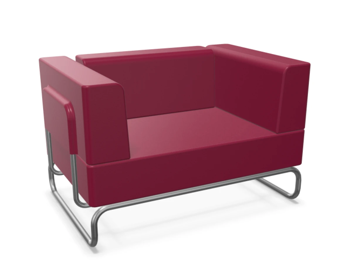 Thonet S5001 C002 Sessel mit Leder rosso