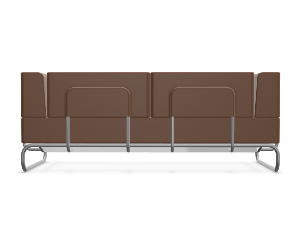 thonet S5002 C002 Sofa mit hohen Armlenen aus Leder i new congac Rückansicht