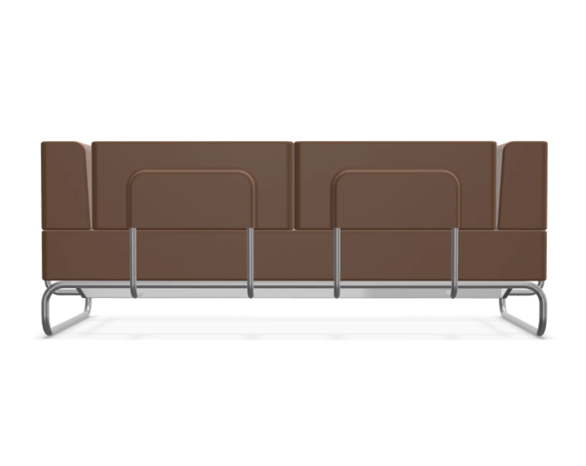 thonet S5002 C002 Sofa mit hohen Armlenen aus Leder i new congac Rückansicht