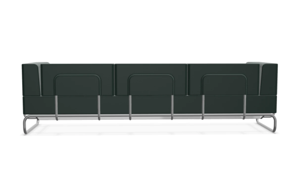 Thonet 5003 C002 modulares Sofa aus Leder in pino Rückansciht
