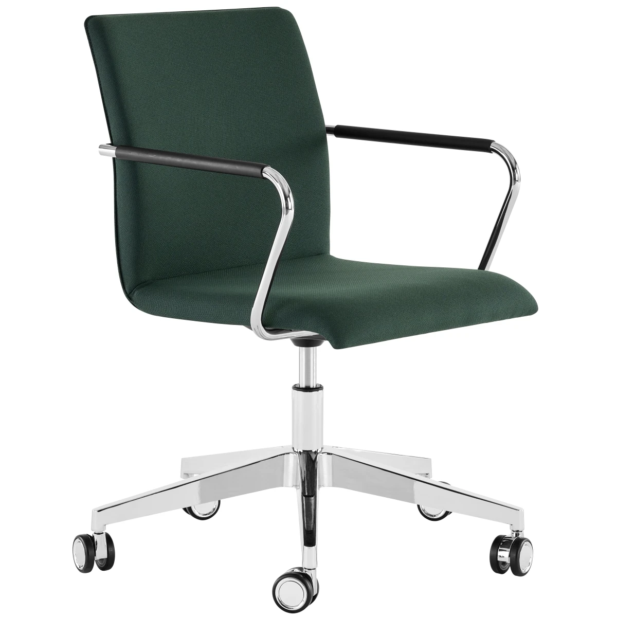 Thonet S55 Bürostuhl Drehsessel Stoff grün Gestell verchromt