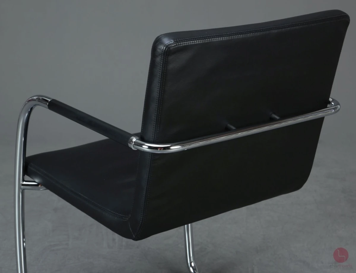 Thonet S60 Freischwinger Bürostuhl Leder Schwarz gebraucht Thonet S60 Freischwinger Bürostuhl Leder Schwarz gebraucht