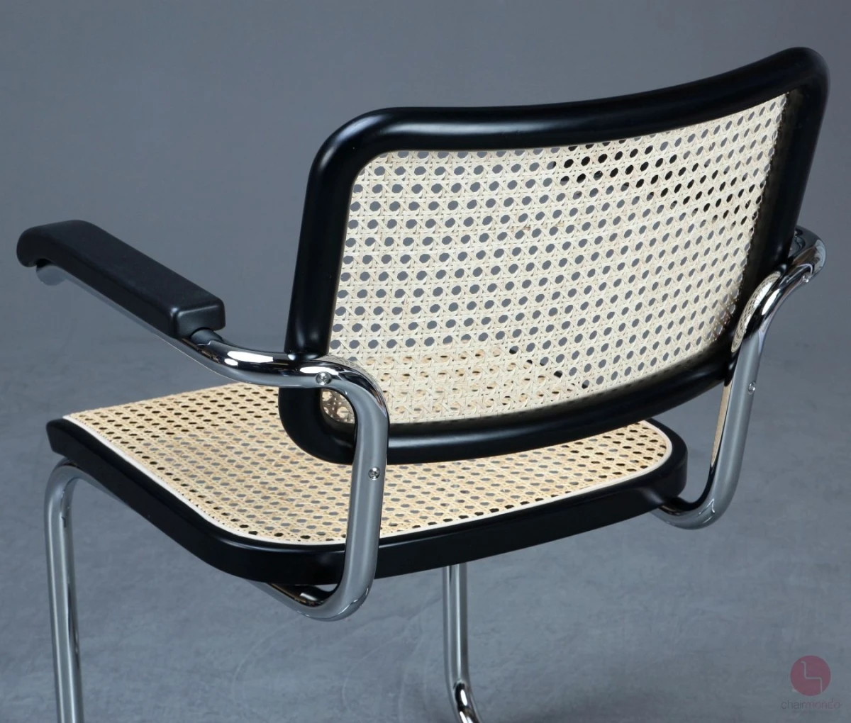 Thonet S64 Freischwinger Schwarz mit erneuertem Wiener Geflecht gebraucht