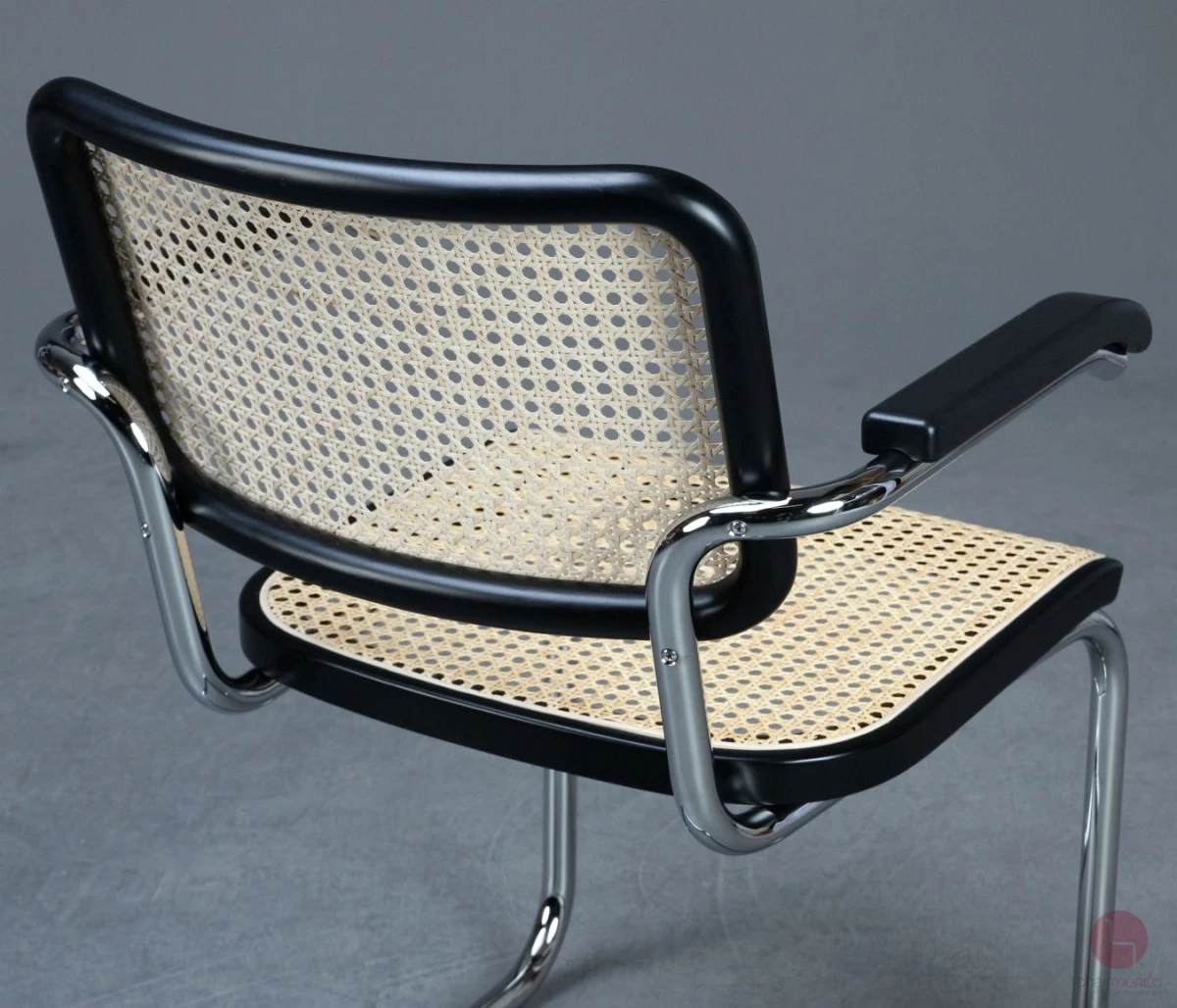Thonet S64 Freischwinger Schwarz mit erneuertem Wiener Geflecht gebraucht
