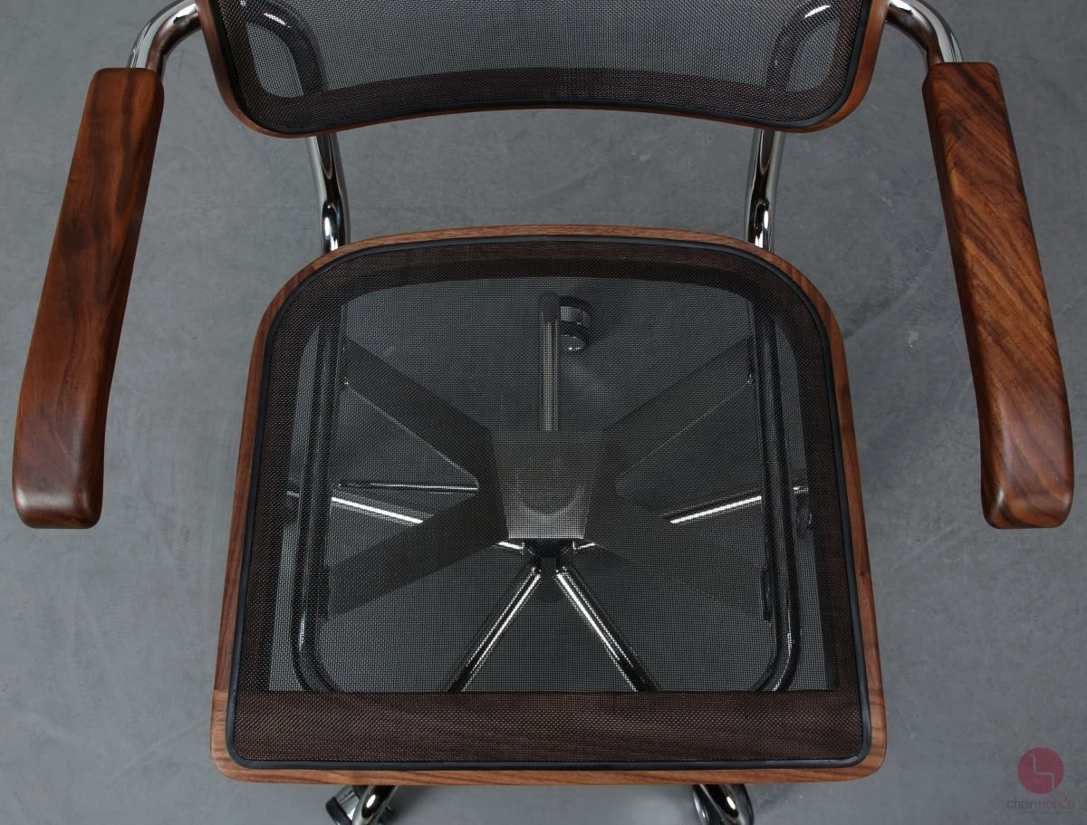 Thonet S64 NDR Atelier Pure Materials Nussbaum Chrom Netzgewebe höhenverstellbar, neuwertig gebraucht Thonet S64 NDR Atelier Pure Materials Nussbaum Chrom Netzgewebe höhenverstellbar, neuwertig gebraucht