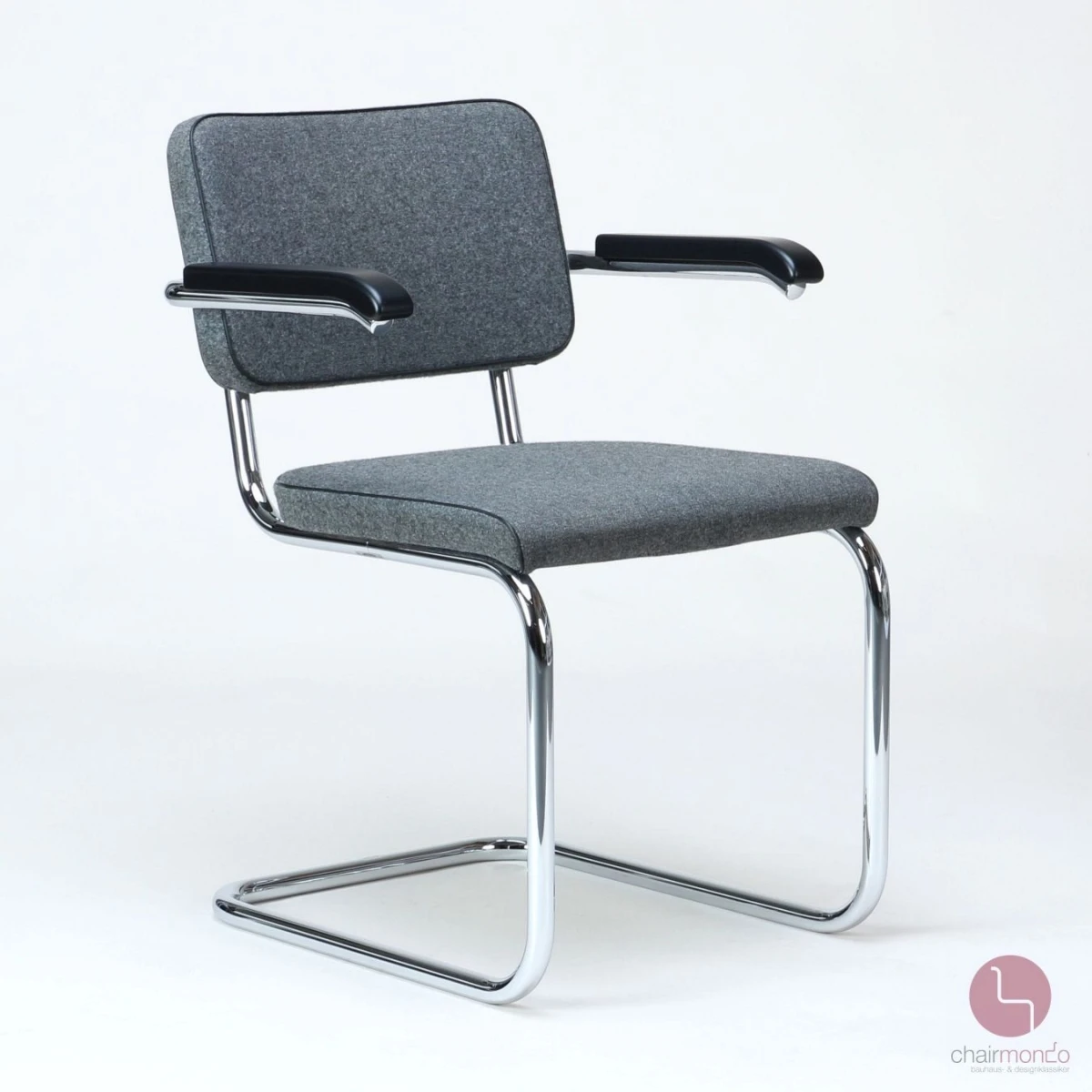 Thonet S64 PV Freischwinger Stoff Polster Grau, gebraucht Thonet S64 PV Freischwinger Stoff Polster Grau, gebraucht