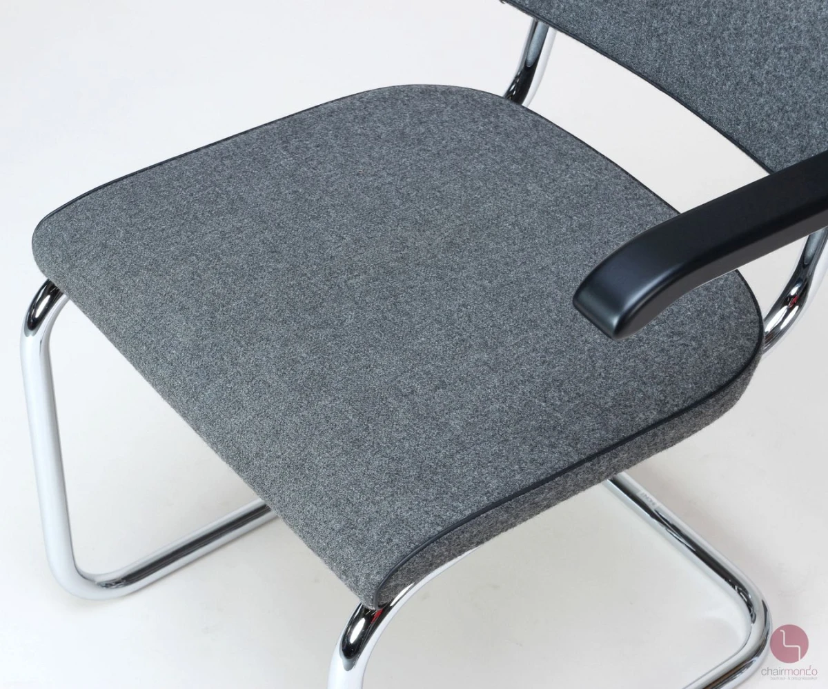 Thonet S64 PV Freischwinger Stoff Polster Grau, gebraucht Thonet S64 PV Freischwinger Stoff Polster Grau, gebraucht