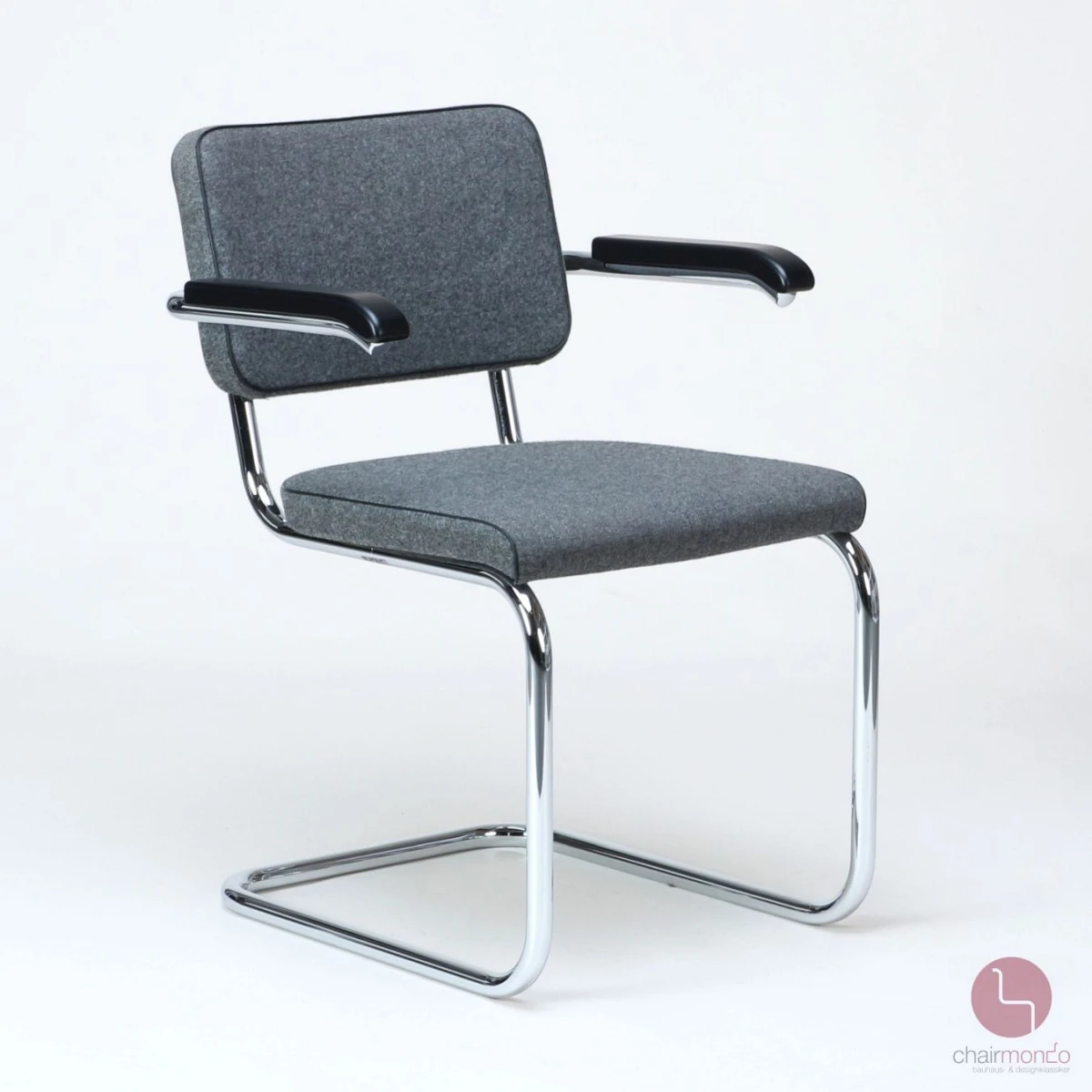 Thonet S64 PV Freischwinger Stoff Polster Grau, gebraucht Thonet S64 PV Freischwinger Stoff Polster Grau, gebraucht