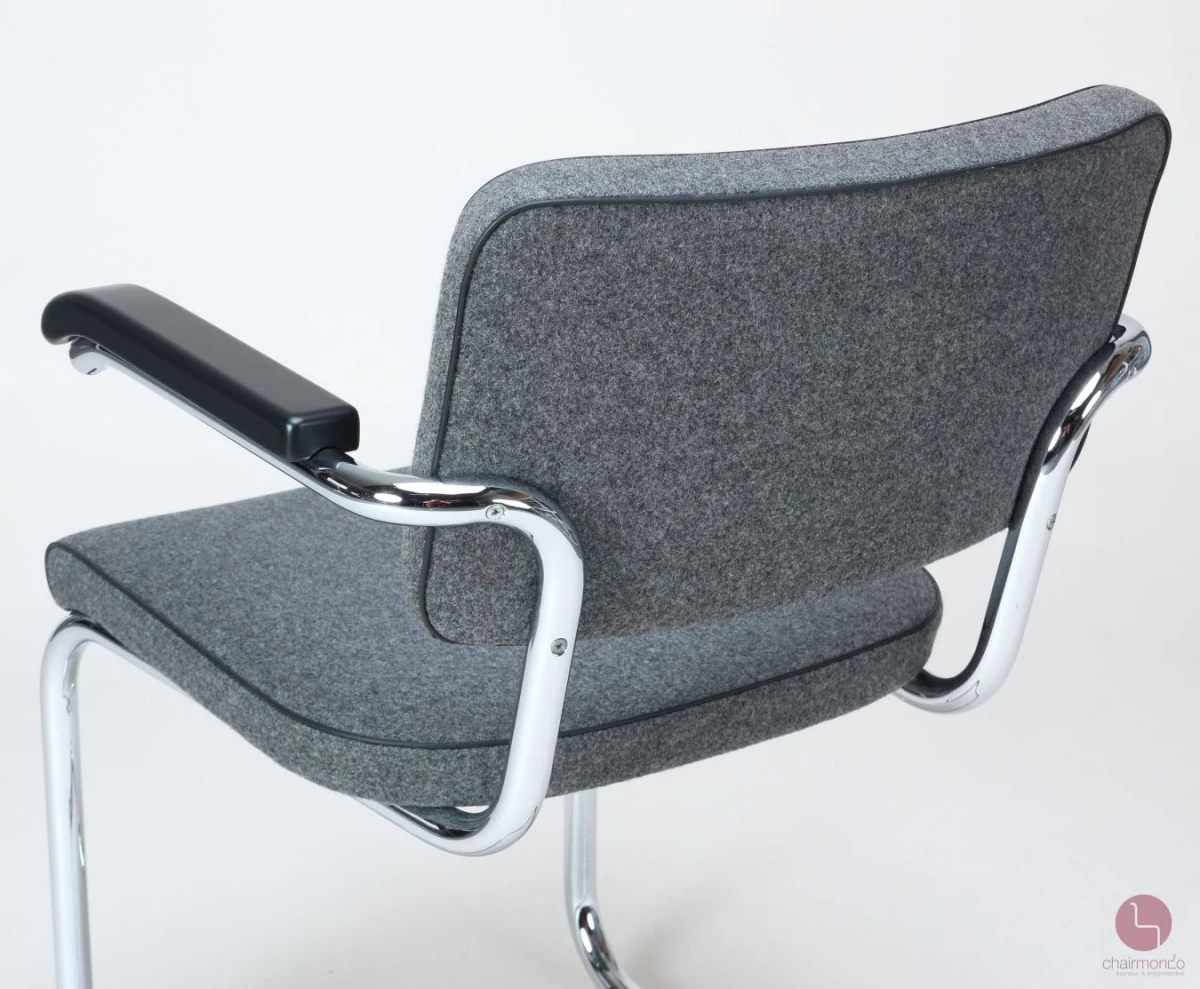 Thonet S64 PV Freischwinger Stoff Polster Grau, gebraucht Thonet S64 PV Freischwinger Stoff Polster Grau, gebraucht