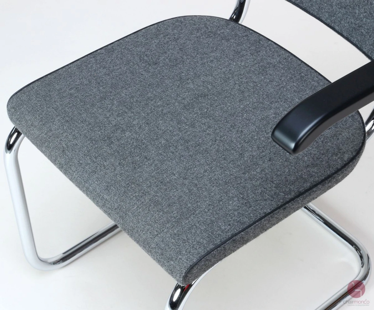 Thonet S64 PV Freischwinger Stoff Polster Grau, gebraucht Thonet S64 PV Freischwinger Stoff Polster Grau, gebraucht
