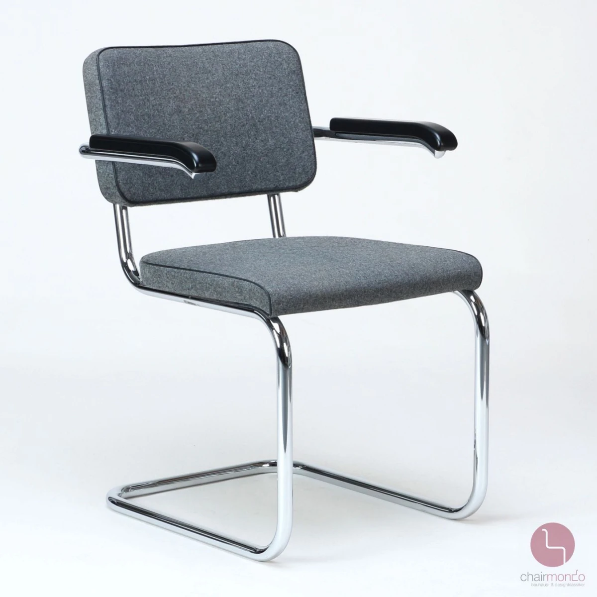 Thonet S64 PV Freischwinger Stoff Polster Grau, gebraucht Thonet S64 PV Freischwinger Stoff Polster Grau, gebraucht