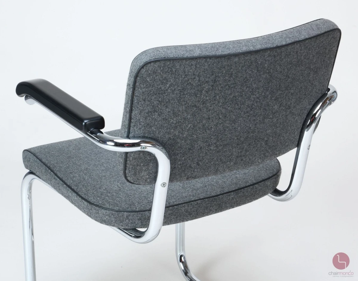 Thonet S64 PV Freischwinger Stoff Polster Grau, gebraucht Thonet S64 PV Freischwinger Stoff Polster Grau, gebraucht