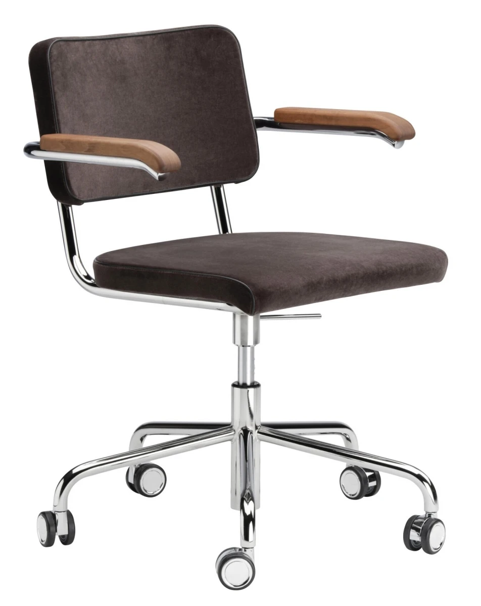 Thonet S64 PVDR Drehstuhl Kunststoffleder Seitenansicht Thonet S64 PVDR Drehstuhl Kunststoffleder Seitenansicht