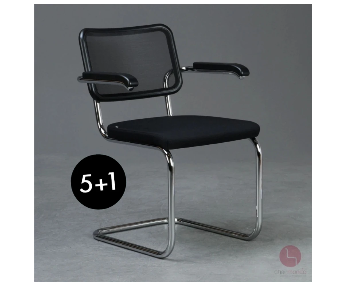 Thonet S64 SPVN Freischwinger mit Netzgeflecht und Sitzolster NEU l 5+1 Aktion