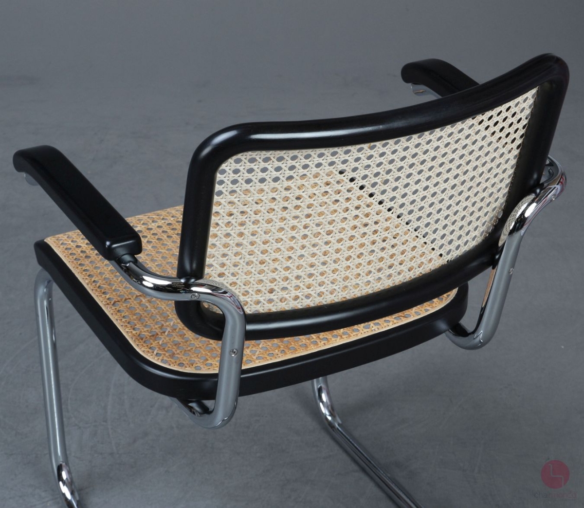 Thonet S64 V Freischwinger in Schwarz mit Wiener Geflecht + Stützgewebe gebraucht