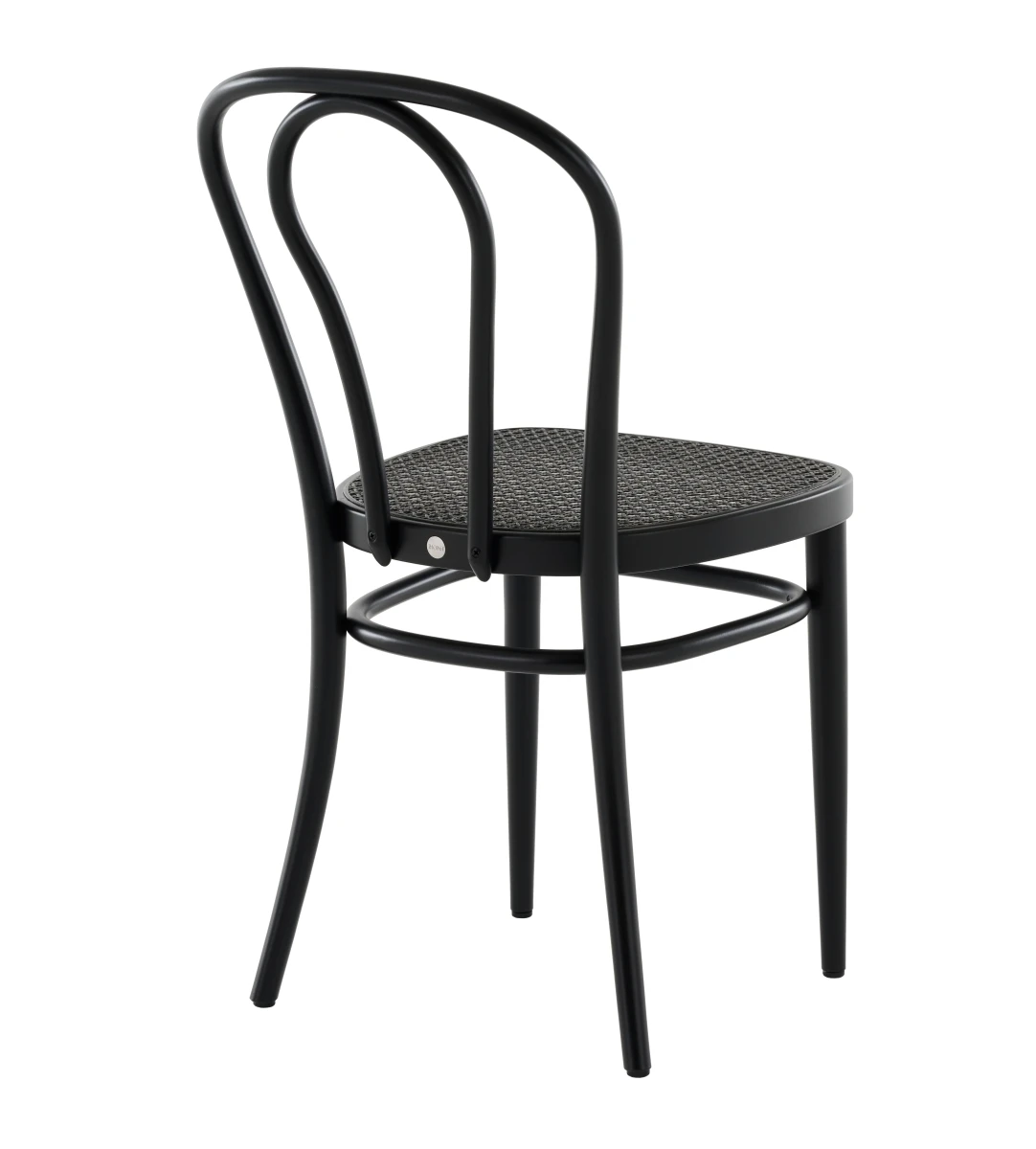 Thonet Bistrostuhl 218 Buche schwarz gebeizt, Geflecht Dark Melange Rückansicht