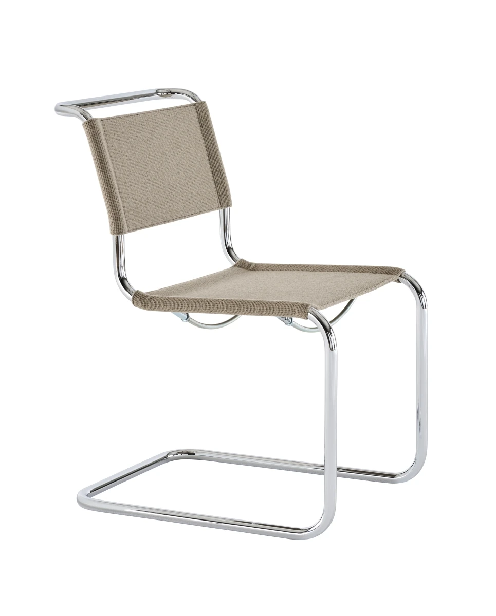 Thonet S 33 V Freischwinger mit Nobel Stoff 61297 und chrom Gestell