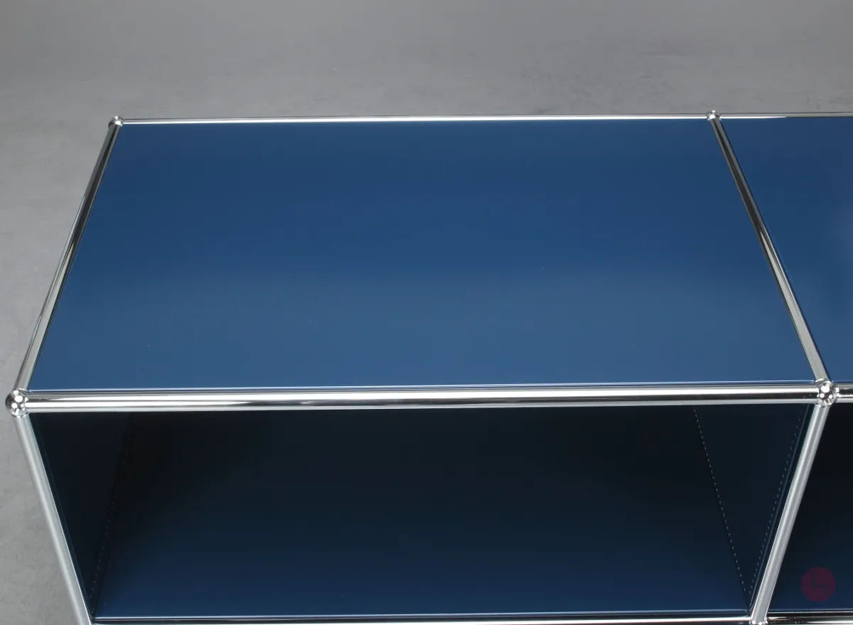 USM Haller Sideboard Stahlblau mit vier offenen Fächern gebraucht