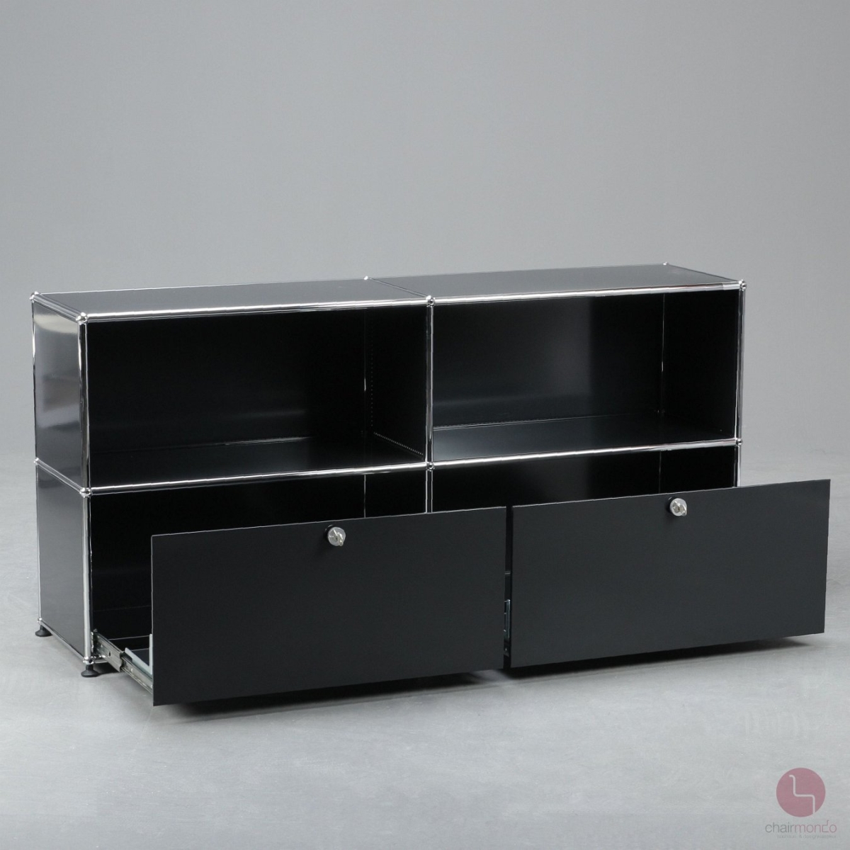 USM Haller Sideboard Graphitschwarz mit zwei Schubtüren gebraucht