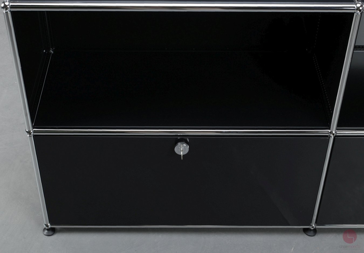 USM Haller Sideboard Graphitschwarz mit zwei Schubtüren gebraucht