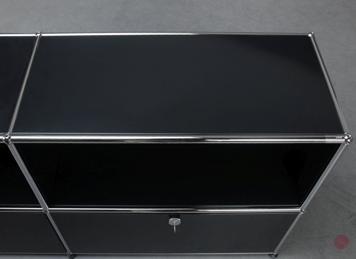 USM Haller Sideboard Graphitschwarz mit zwei Schubtüren gebraucht