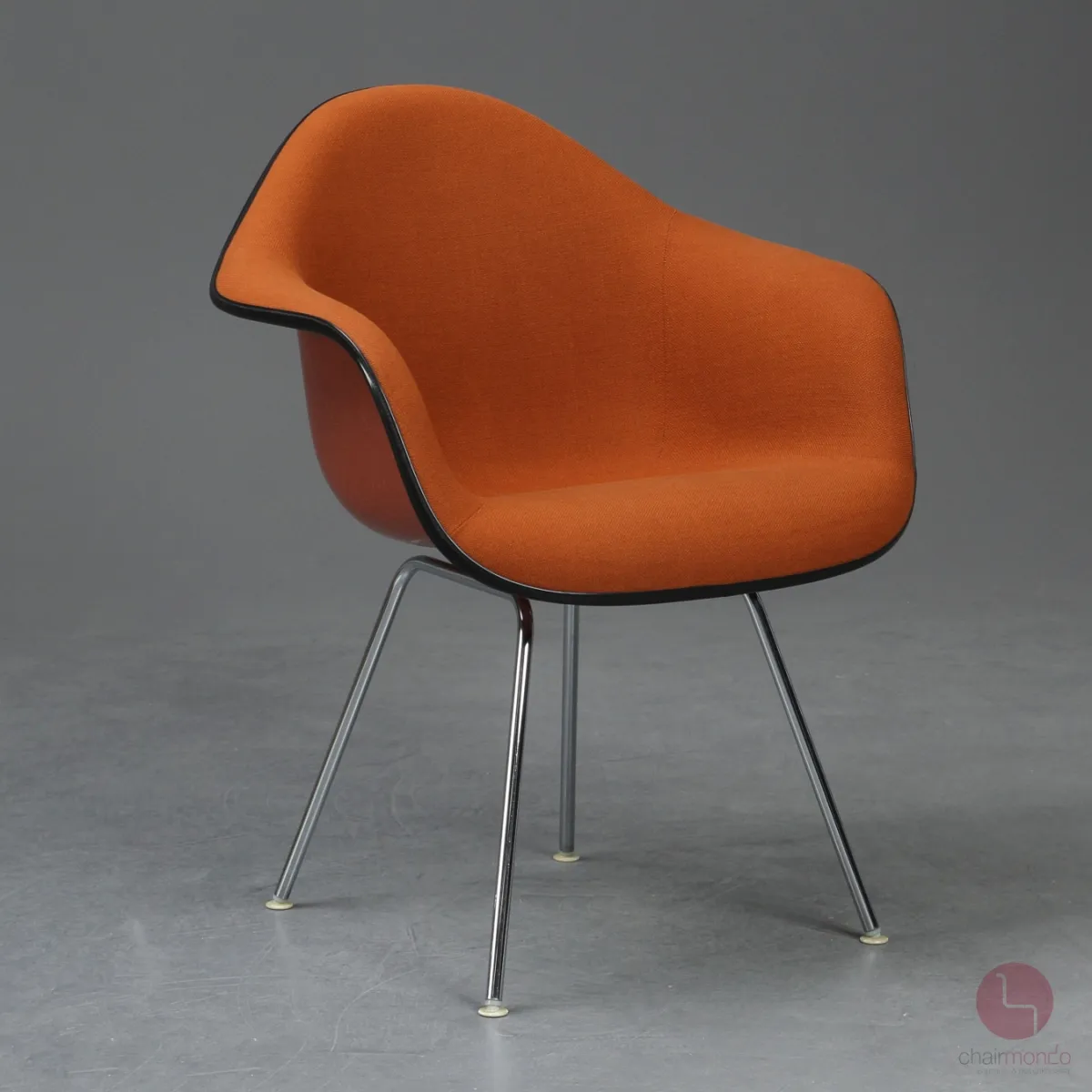 Vitra DAX Fiberglas Armchair in Orange 1970er Vintage mit Polster gebraucht