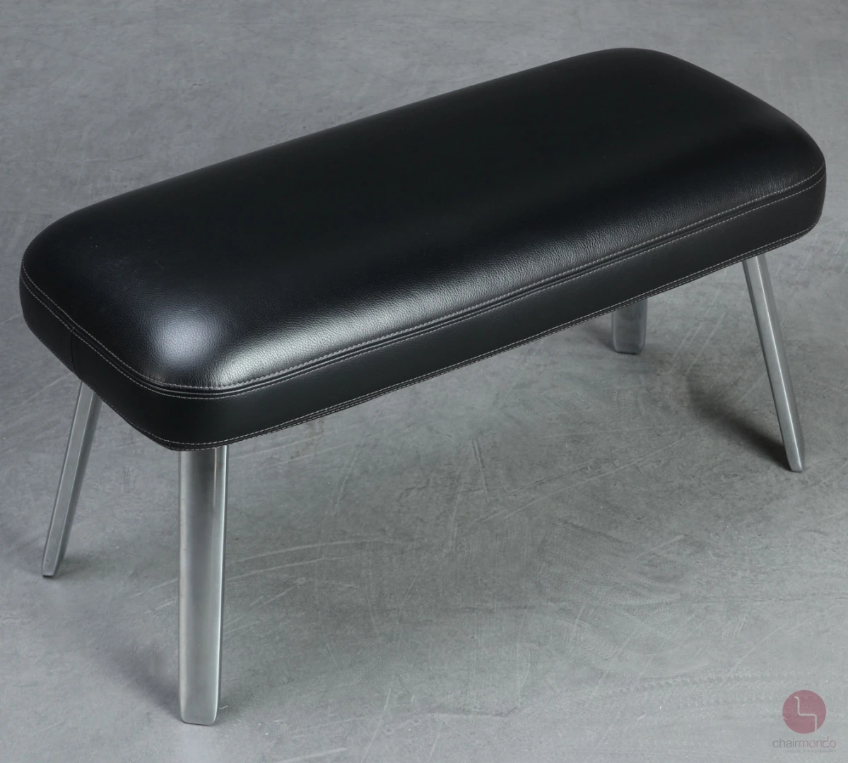 Vitra Repos Sessel Leder Schwarz und Fußbank gebraucht