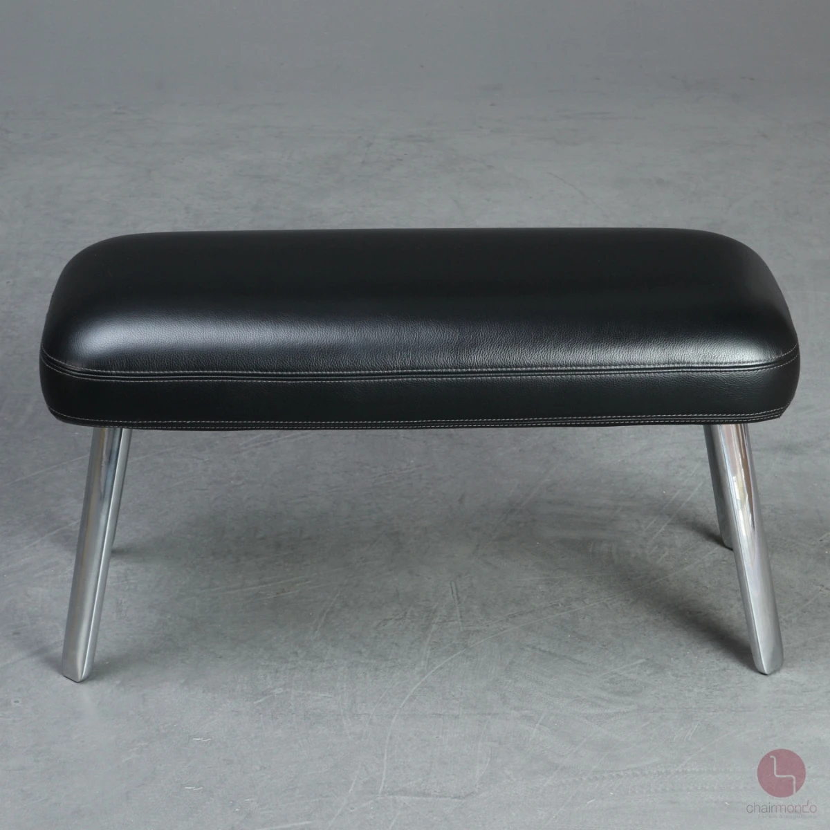 Vitra Repos Sessel Leder Schwarz und Fußbank gebraucht