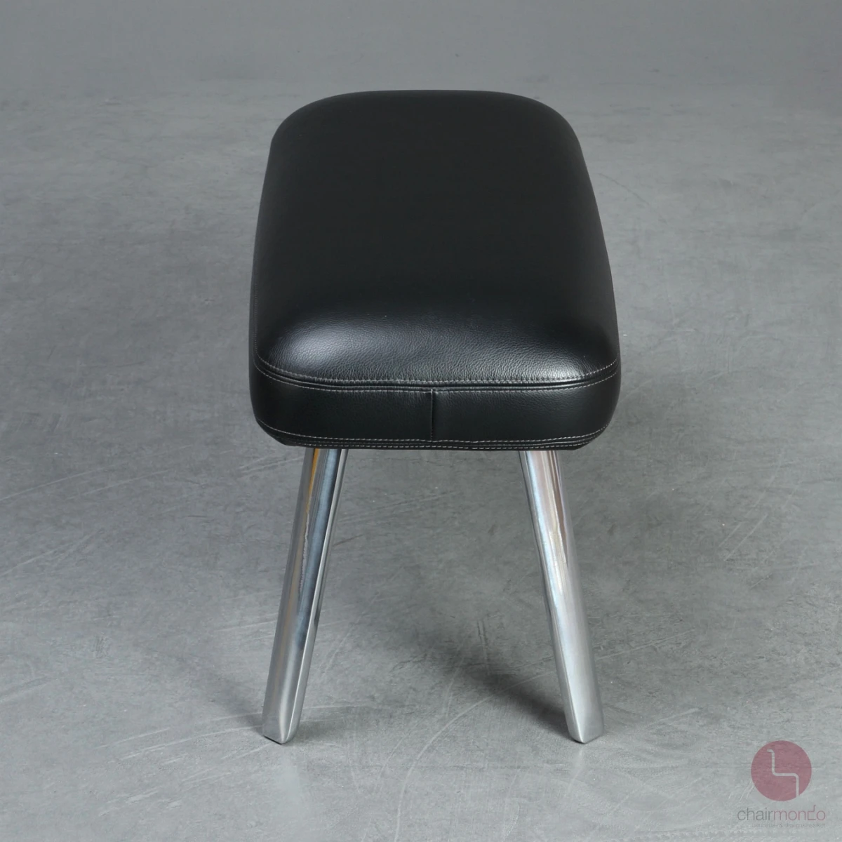 Vitra Repos Sessel Leder Schwarz und Fußbank gebraucht