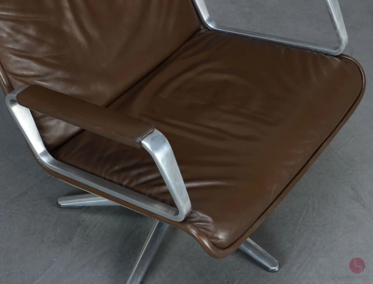 Wilkhahn Lounge Sessel und Ottomane Leder braun - gebraucht
