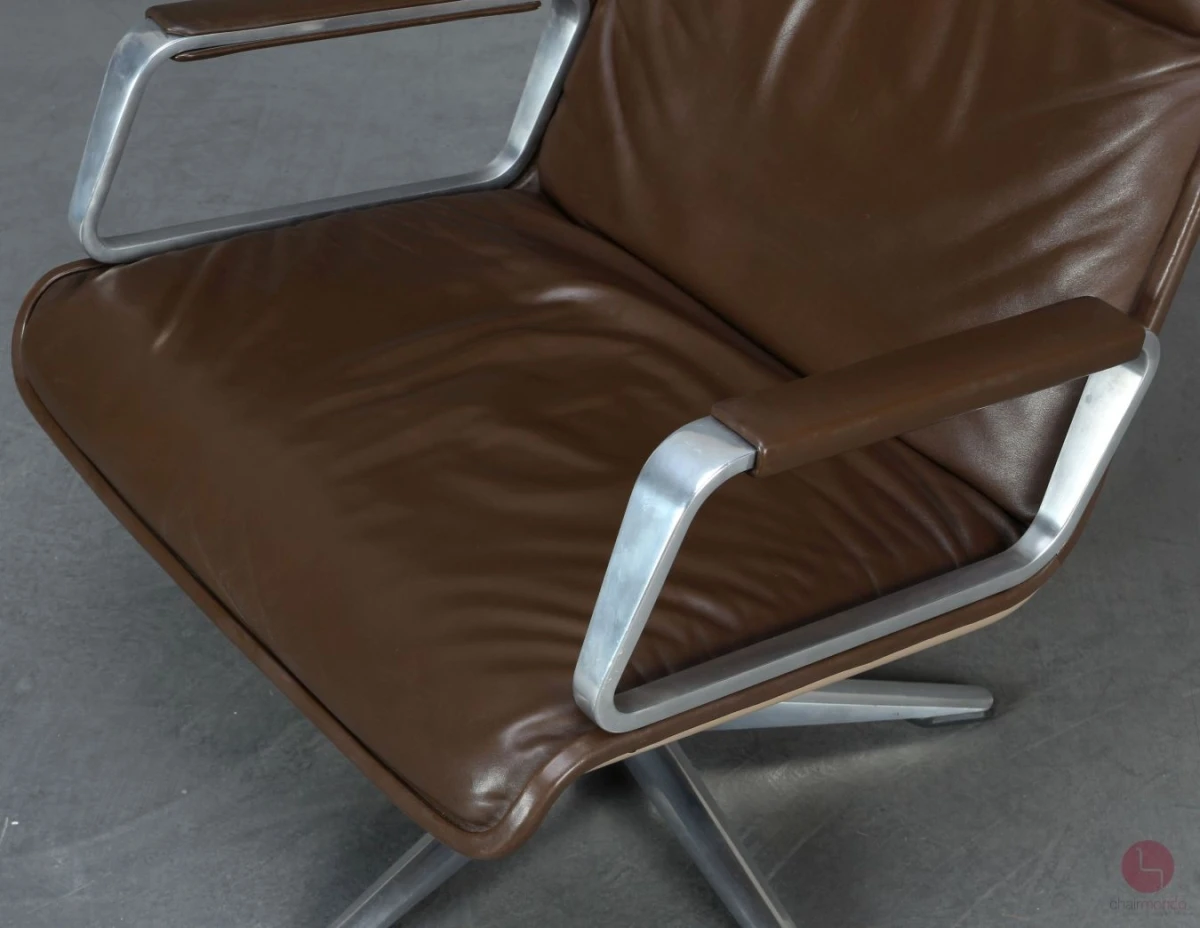 Wilkhahn Lounge Sessel und Ottomane Leder braun - gebraucht