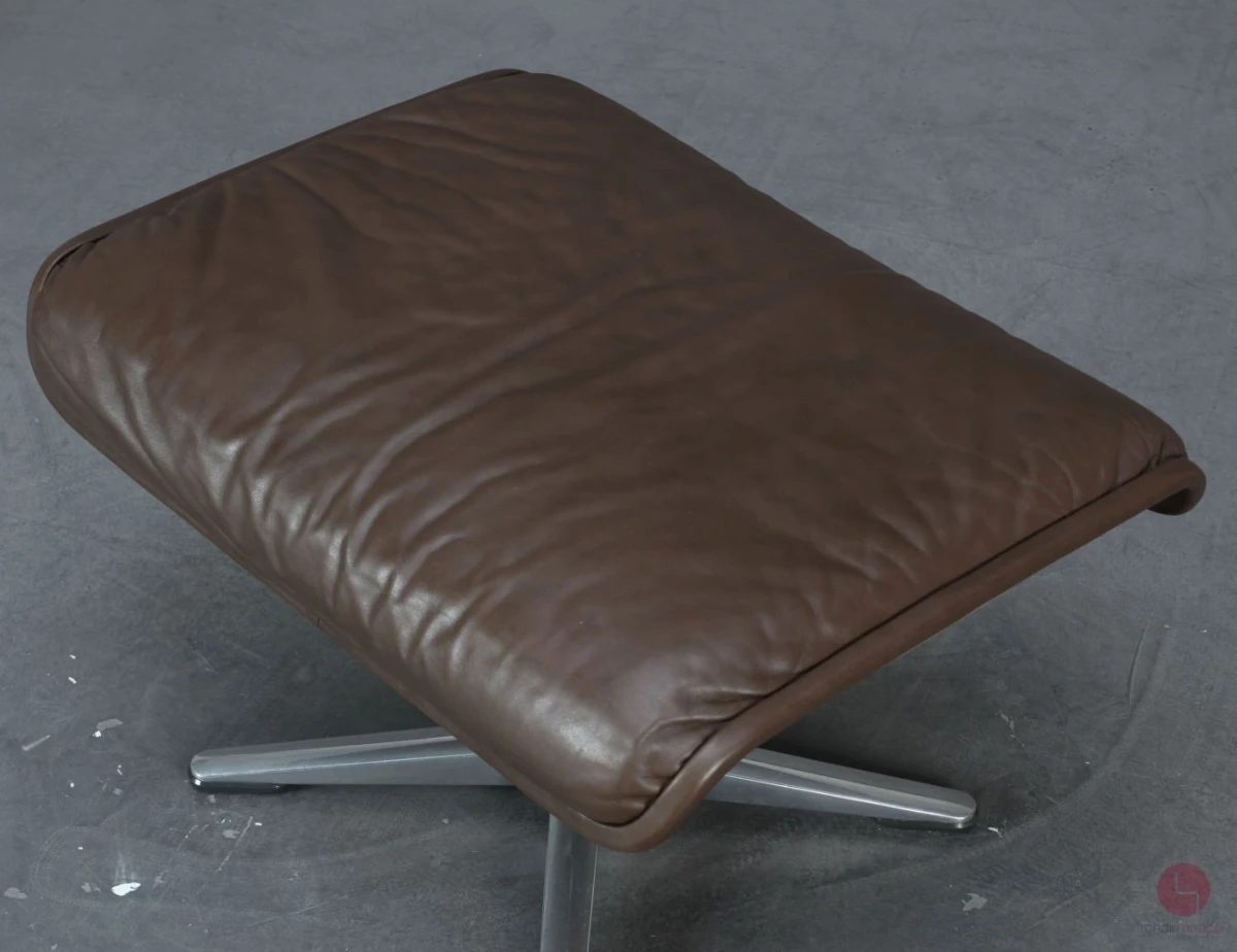 Wilkhahn Lounge Sessel und Ottomane Leder braun - gebraucht
