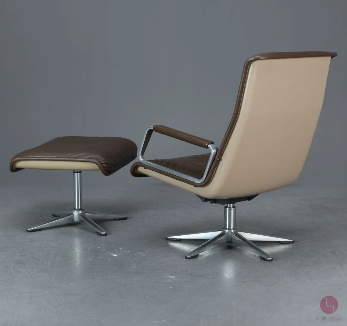 Wilkhahn Lounge Sessel und Ottomane Leder braun - gebraucht
