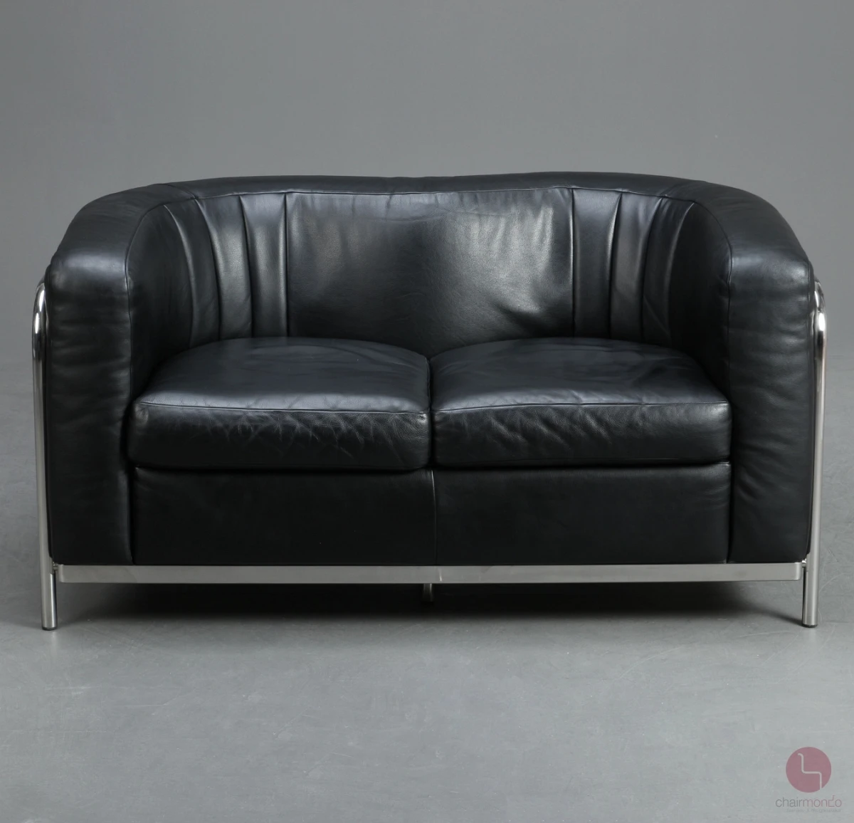 Zanotta Onda 2-Sitzer Sofa Leder Schwarz gebraucht
