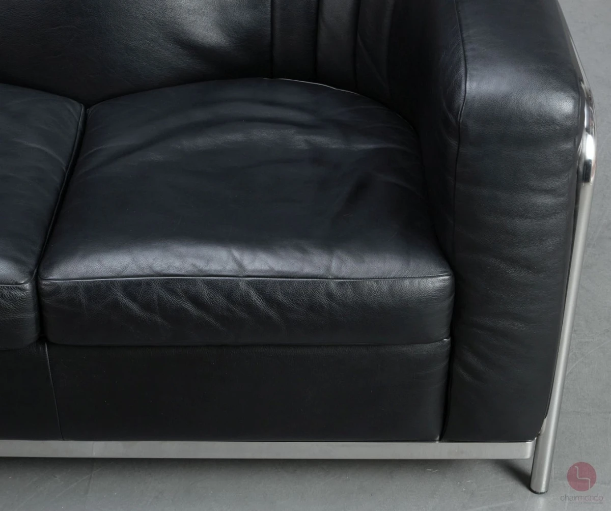 Zanotta Onda 2-Sitzer Sofa Leder Schwarz gebraucht