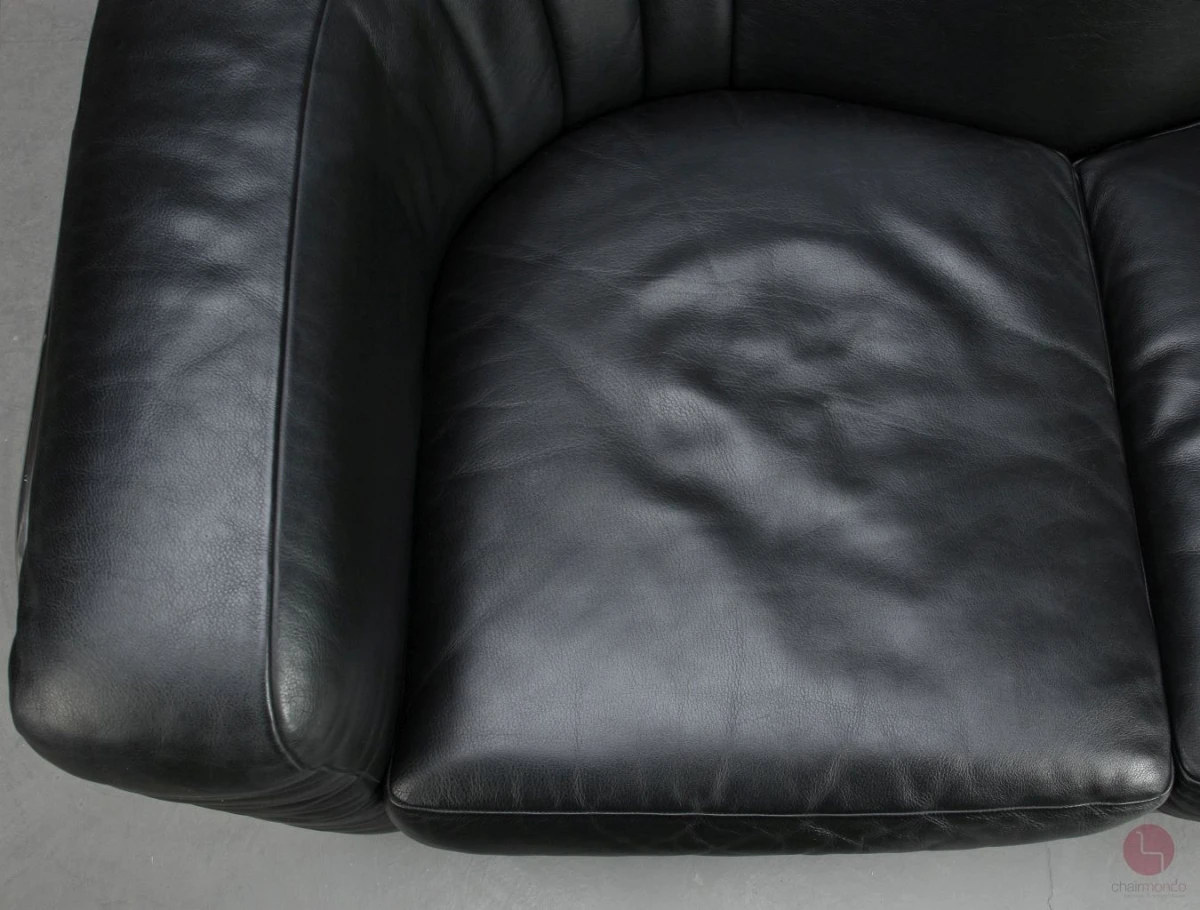 Zanotta Onda 2-Sitzer Sofa Leder Schwarz gebraucht