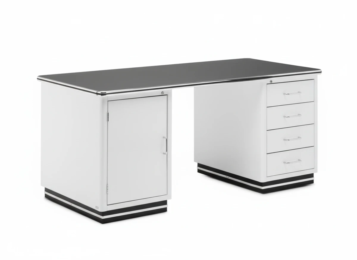 müller möbelfabrikation TB228-18 Schreibtisch in weiß mit 2 Containern