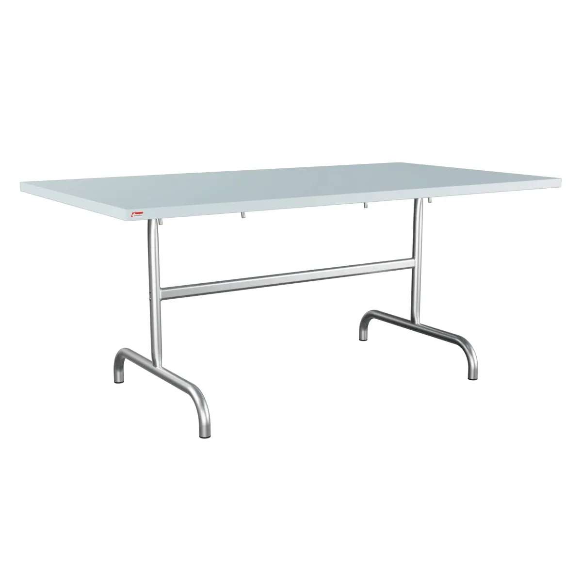 Schaffner Säntis quadratischer Metalltisch 165x90 pastellblau und feuerverzinkt