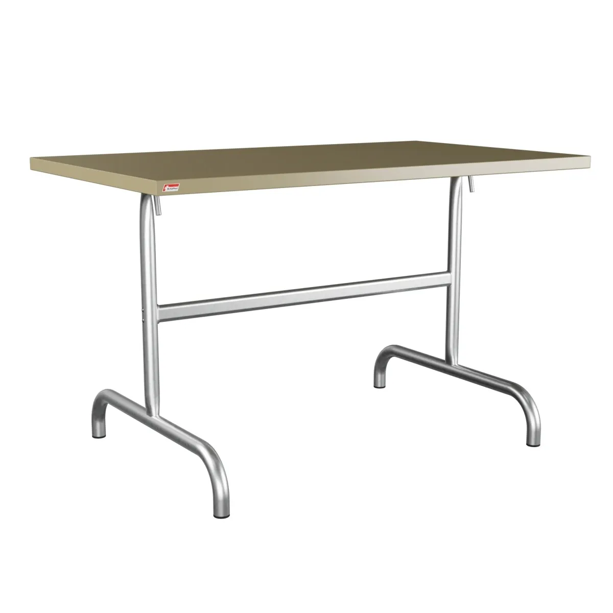 Schaffner Säntis rechteckiger Metalltisch 117x70 pastellbraun und feuerverzinkt