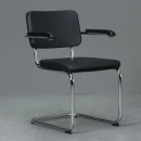 Thonet S64 PV Freischwinger Leder Schwarz Nero Frontansicht
